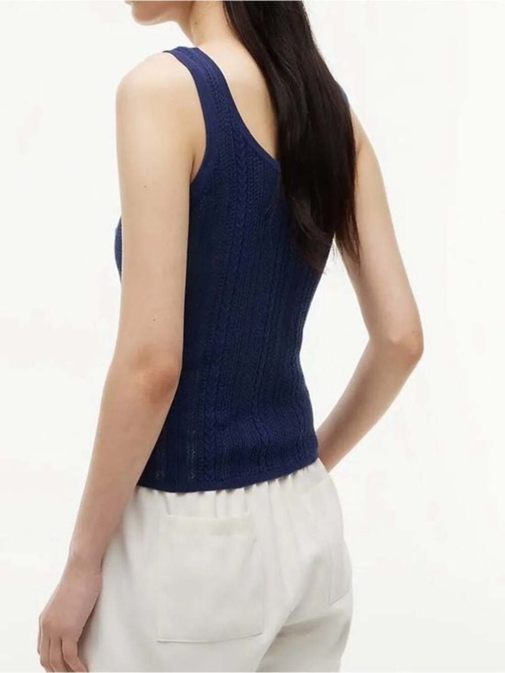 Tommy Hilfiger Cable Knit Sweater Tank Periwinkle Blue XXS